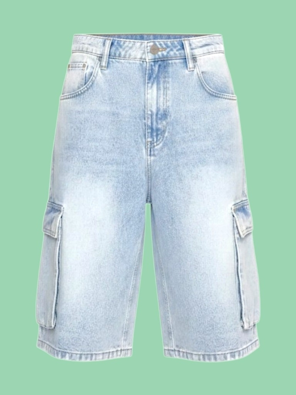 🚹 Victorious 🏆 Vault Baggy Fit Cargo Denim Shorts [LIGHT INDIGO]